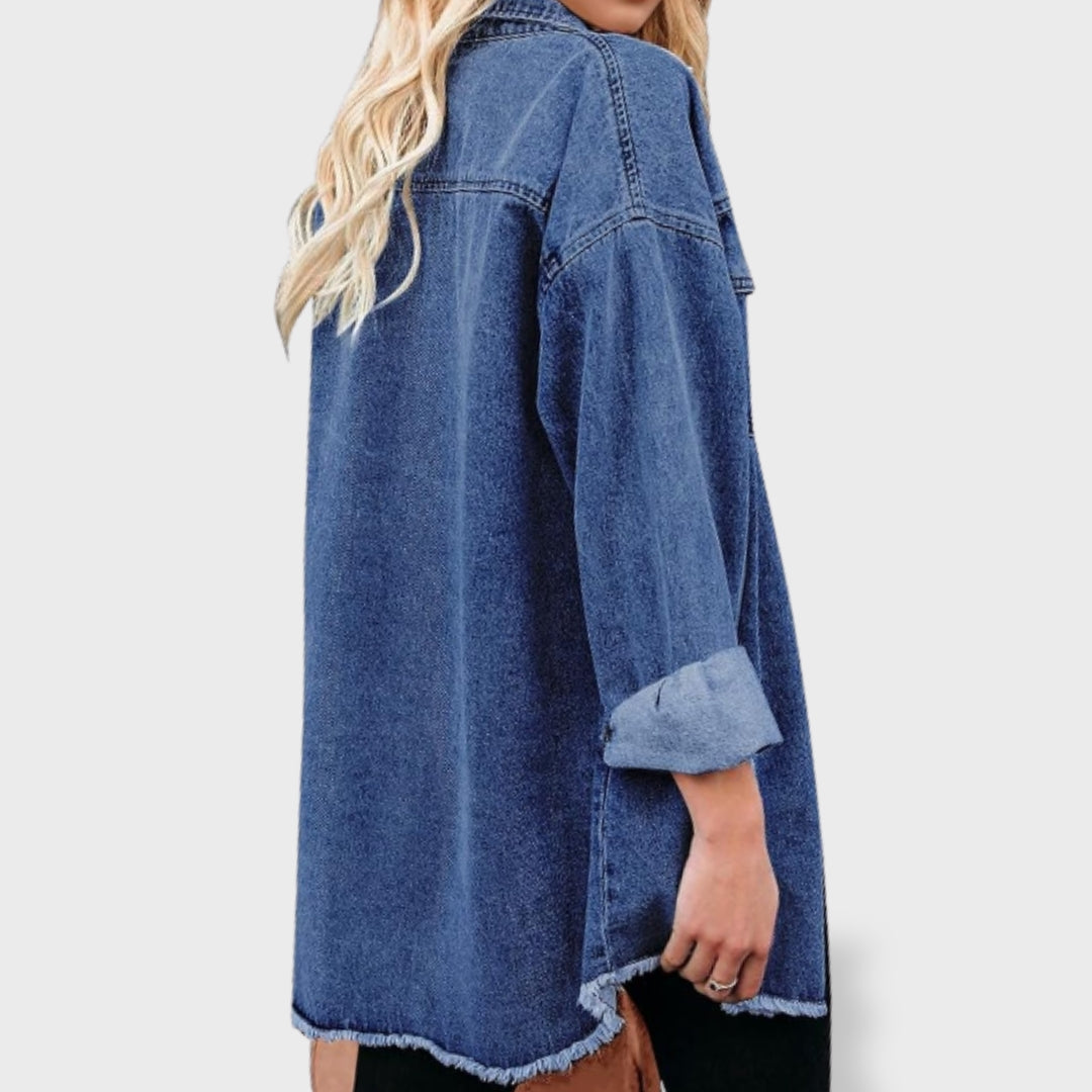 María™ | Veste en jean oversize pour femme avec boutons et poches