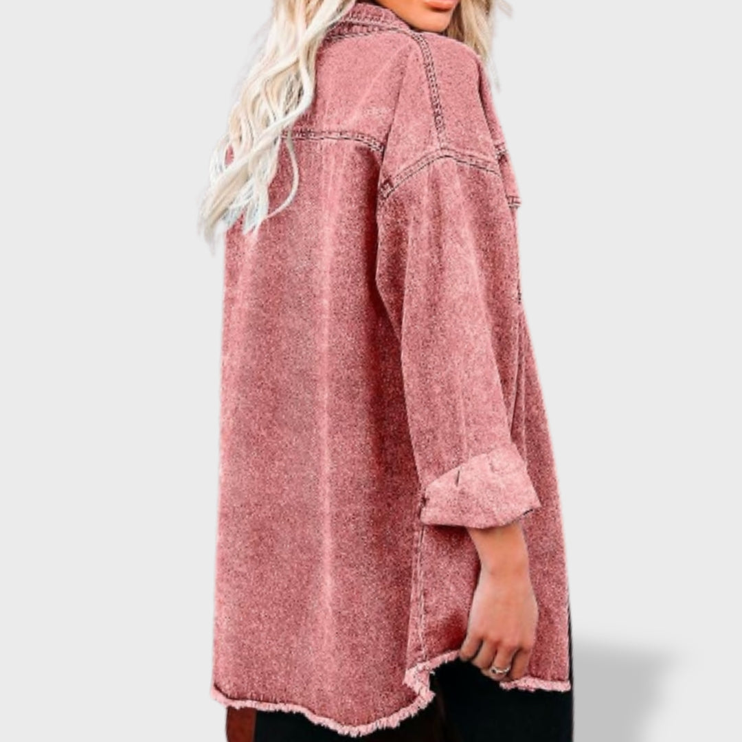 María™ | Veste en jean oversize pour femme avec boutons et poches