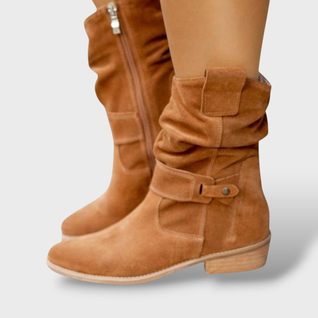Bottines Femmes en Suède avec Fermeture