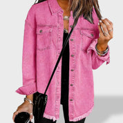 María™ | Veste en jean oversize pour femme avec boutons et poches