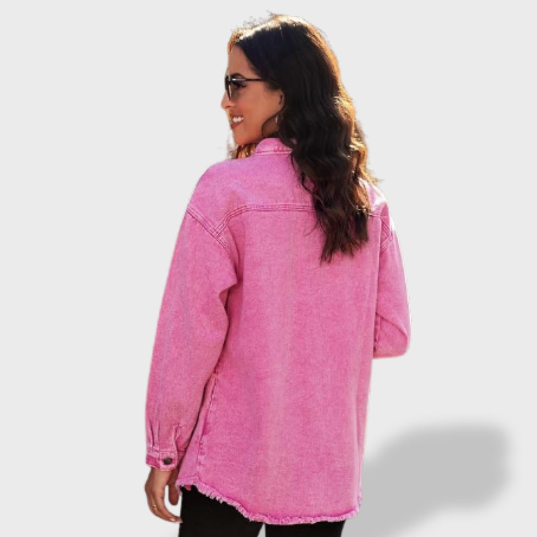 María™ | Veste en jean oversize pour femme avec boutons et poches