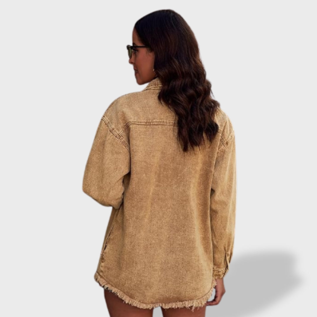 María™ | Veste en jean oversize pour femme avec boutons et poches