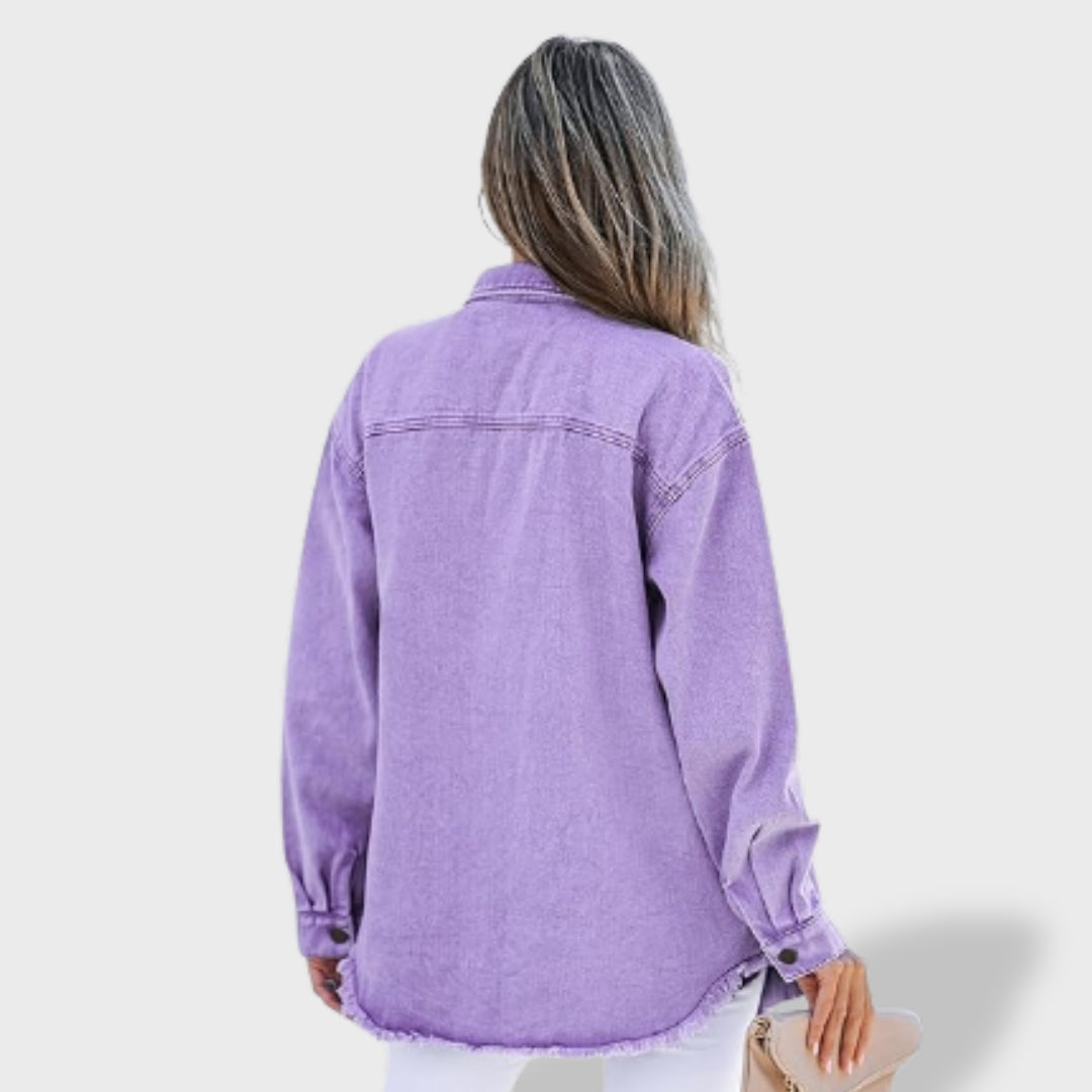 María™ | Veste en jean oversize pour femme avec boutons et poches