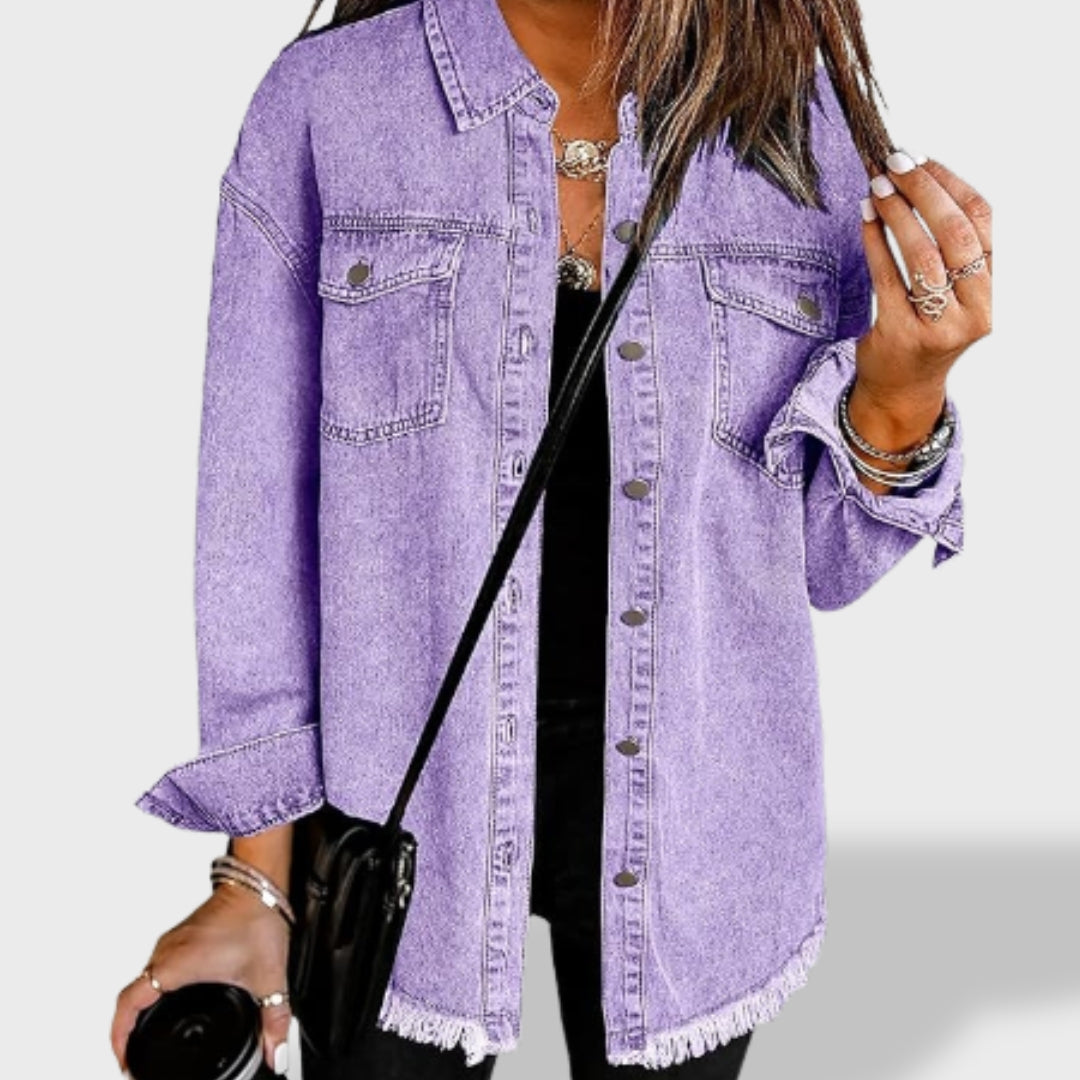 María™ | Veste en jean oversize pour femme avec boutons et poches