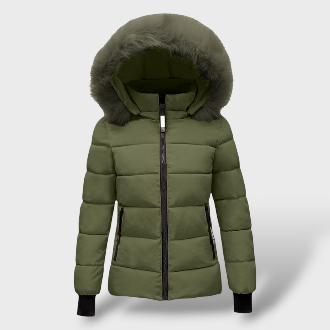 Manteau Matelassé d'Hiver avec Capuche