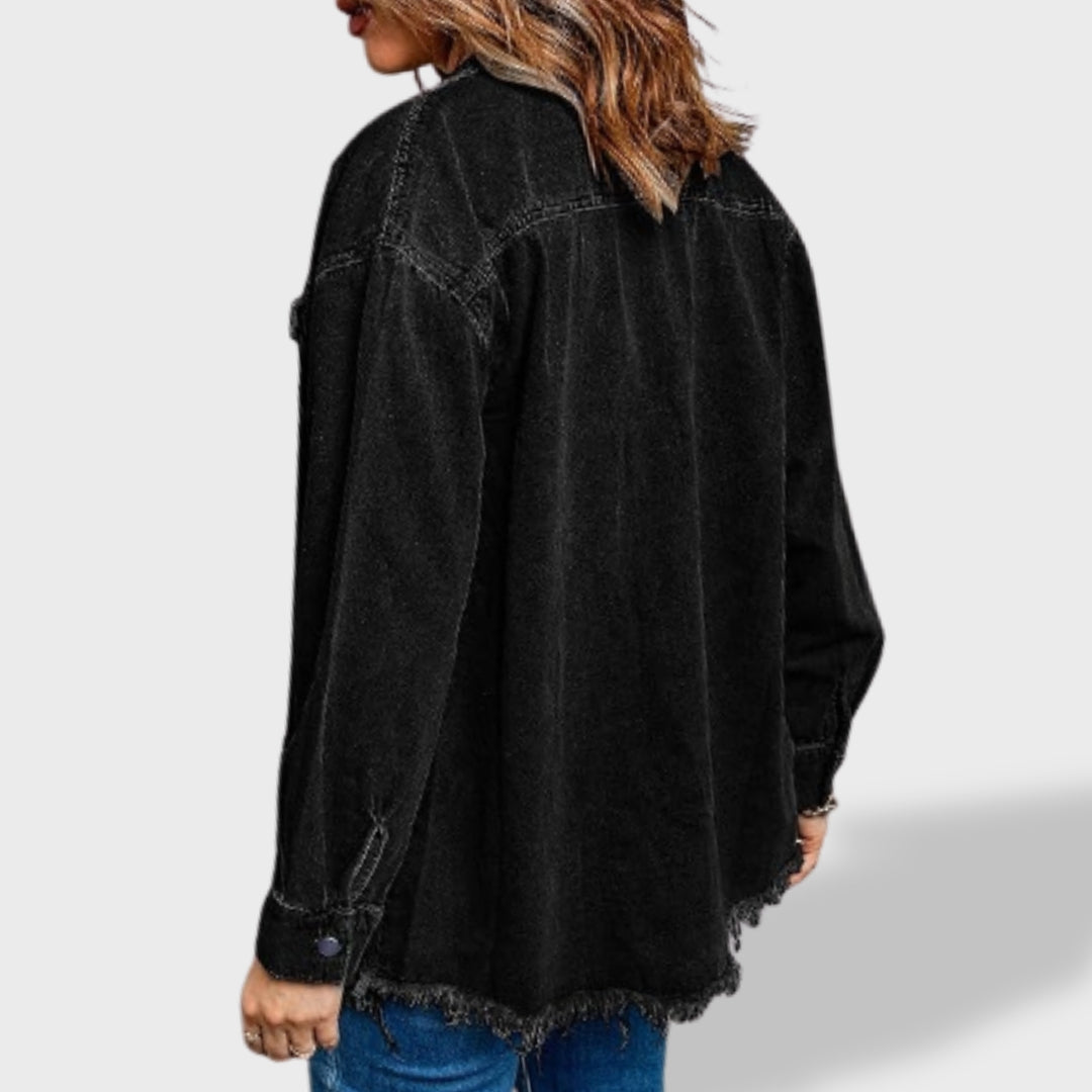 María™ | Veste en jean oversize pour femme avec boutons et poches