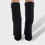 Bottes Hautes Féminines Classiques en Daim Élégantes