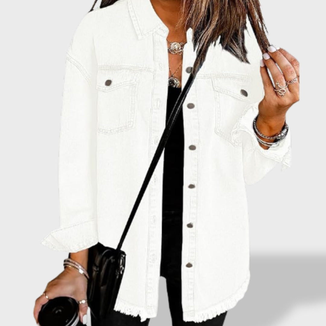 María™ | Veste en jean oversize pour femme avec boutons et poches