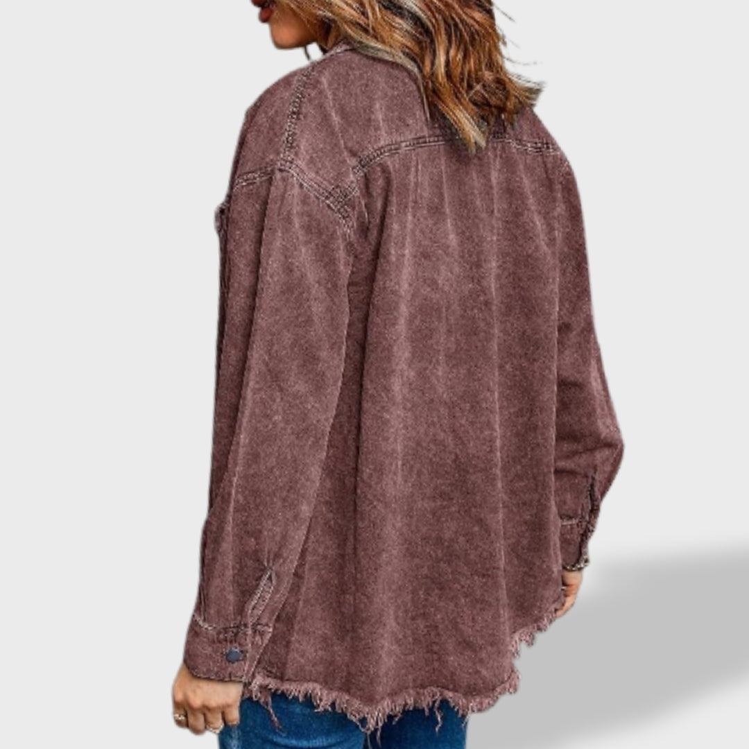 María™ | Veste en jean oversize pour femme avec boutons et poches