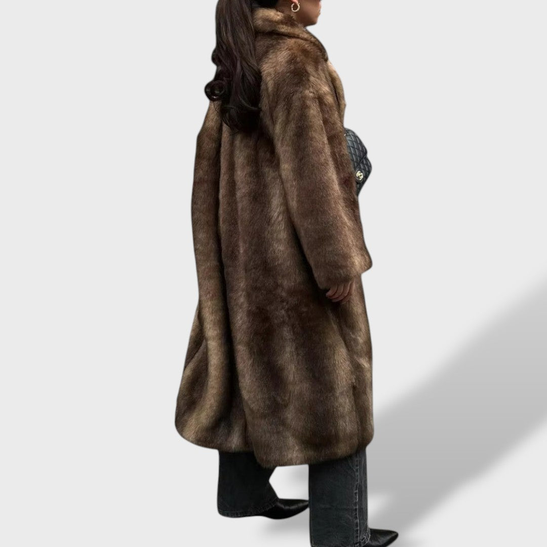 Manteau Long en Fourrure Synthétique Élégante