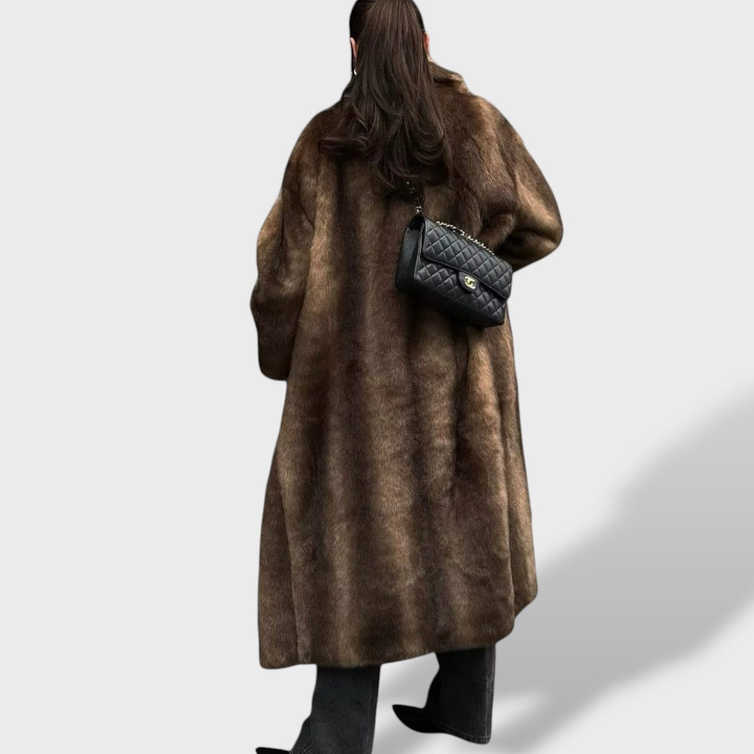 Manteau Long en Fourrure Synthétique Élégante
