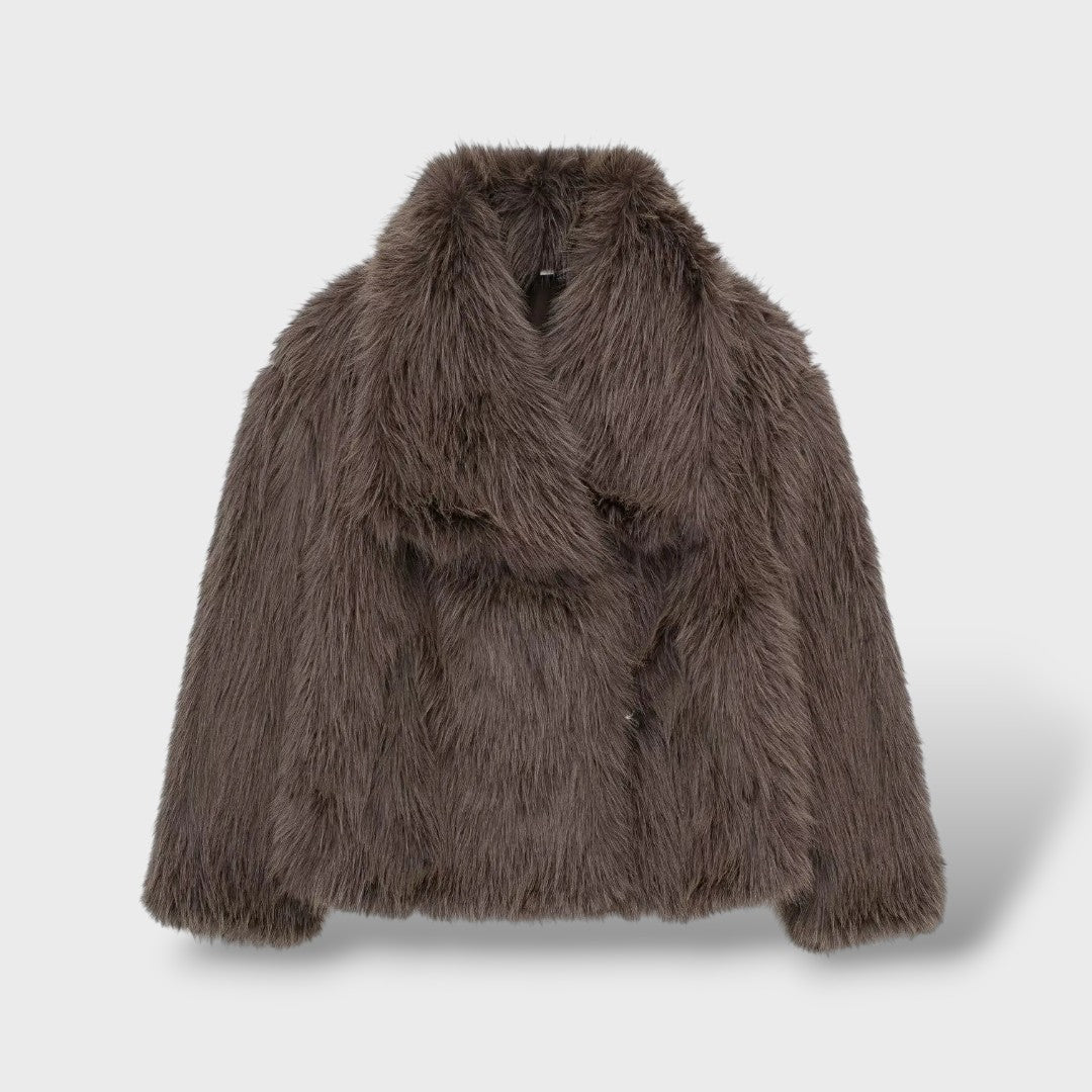 Veste en Fourrure Synthétique de Luxe pour Femme