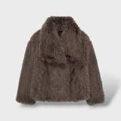 Veste en Fourrure Synthétique de Luxe pour Femme