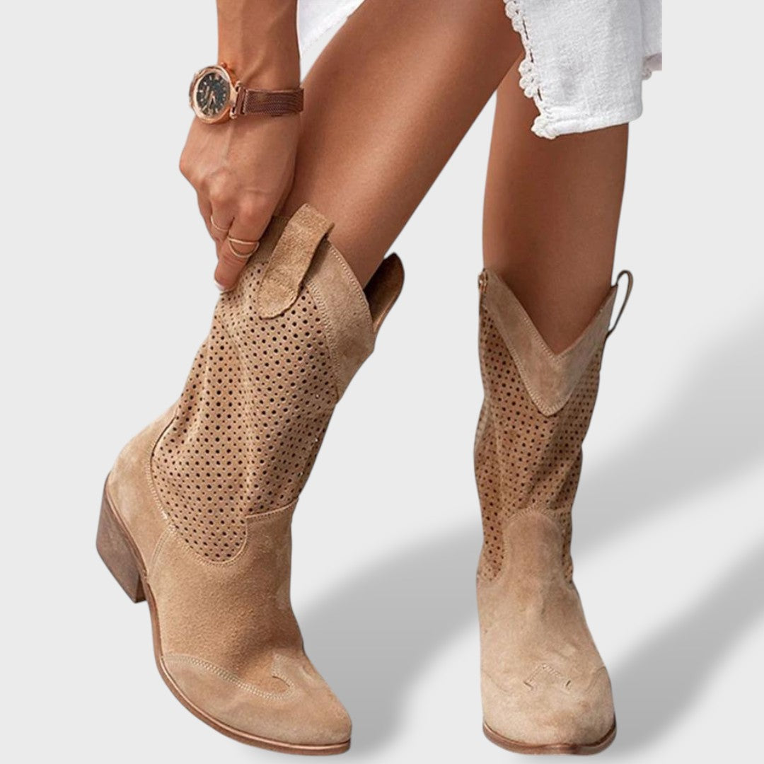 Bottes Cowboy Femme avec Talon Bloc – Style Western Moderne