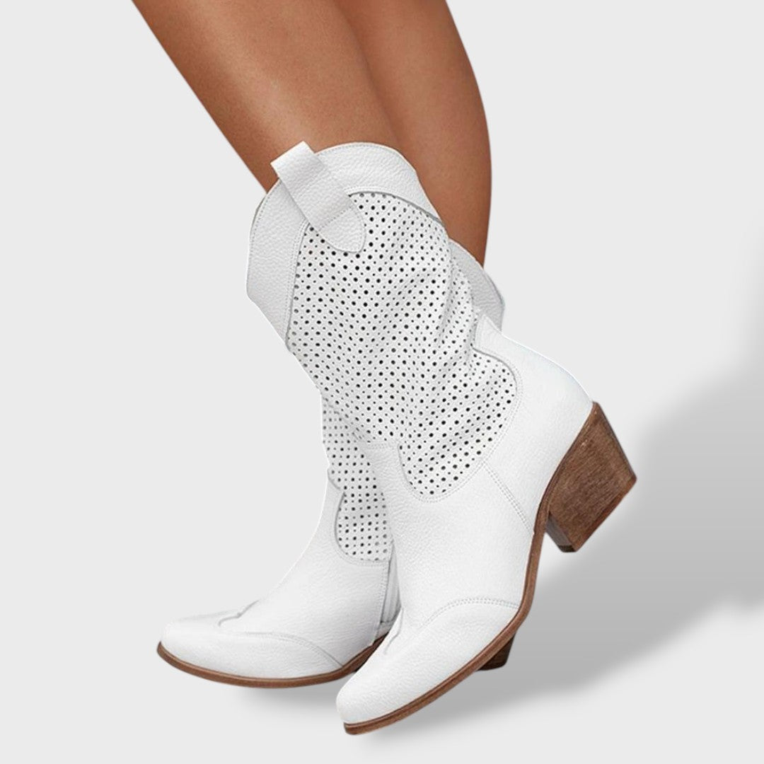 Bottes Cowboy Femme avec Talon Bloc – Style Western Moderne