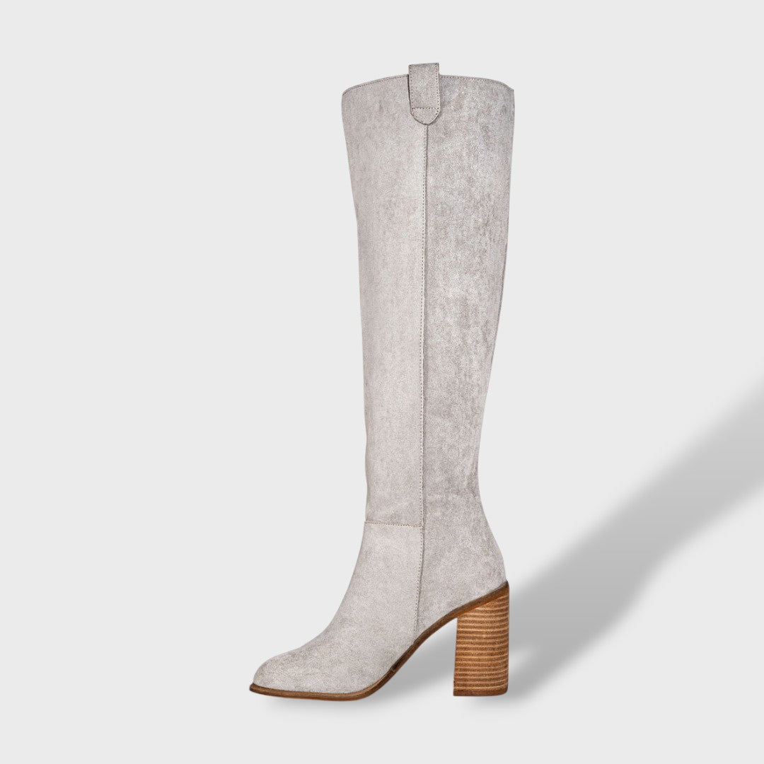 Bottes Slouch Femme en Suède avec Talon