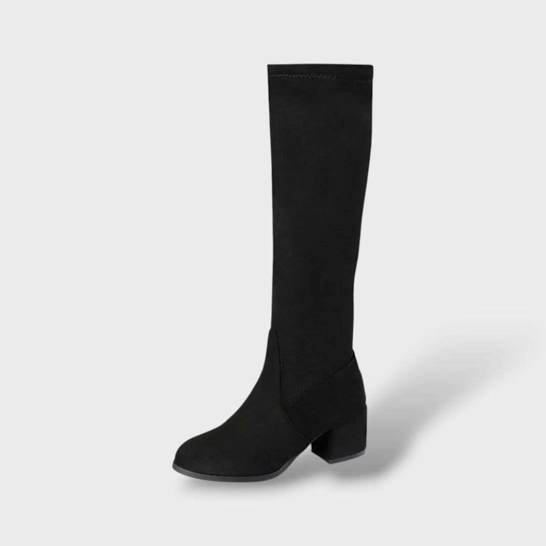 Bottes Hautes avec Talon Épais et Fermeture Latérale