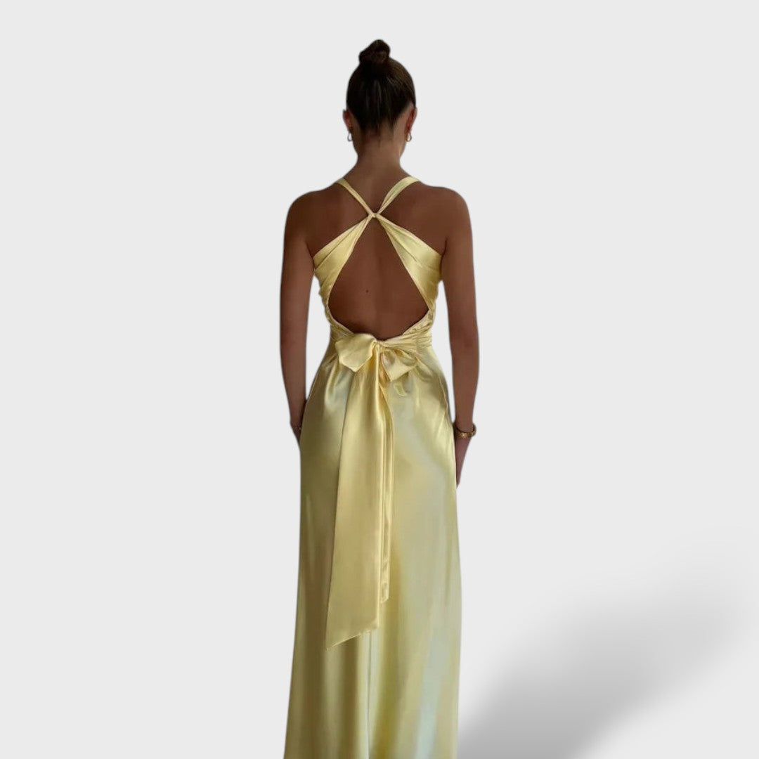 Robe maxi élégante de fête sans manches