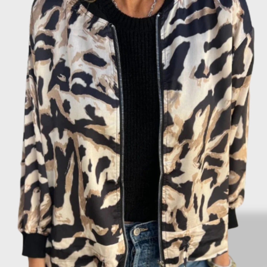 Valeria™ | Veste zippée avec imprimé zèbre