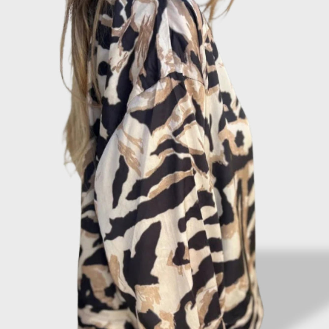 Valeria™ | Veste zippée avec imprimé zèbre