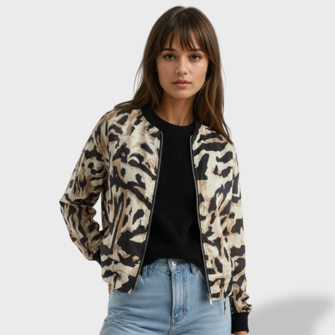 Valeria™ | Veste zippée avec imprimé zèbre
