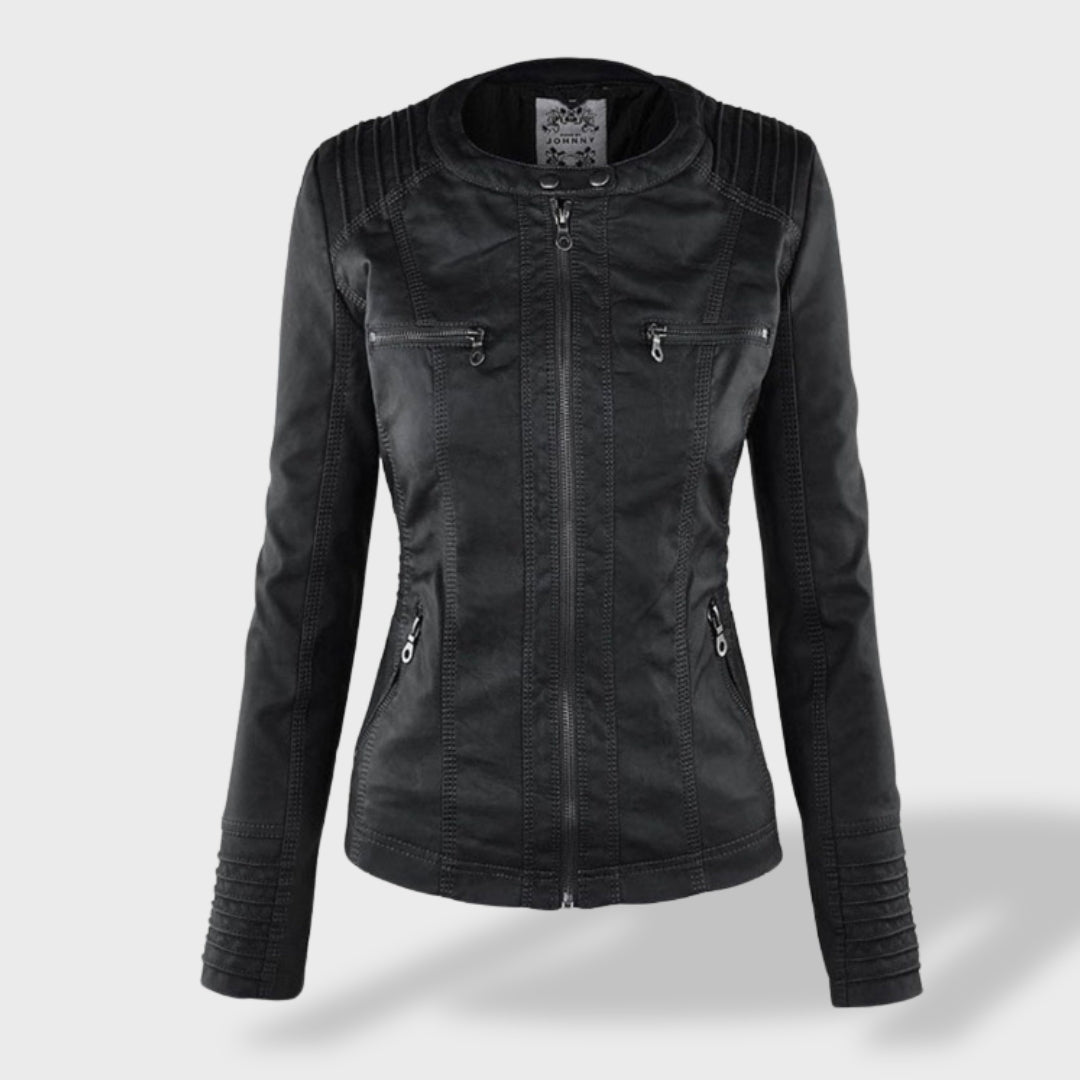 Lucía™ | Veste en cuir pour femme avec capuche