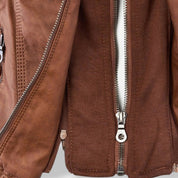 Lucía™ | Veste en cuir pour femme avec capuche