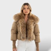 Veste matelassée avec col en fausse fourrure