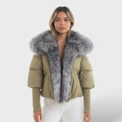 Veste matelassée avec col en fausse fourrure