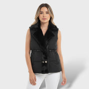 Gilet Matelassé Femme Élégant avec Taille Ajustable