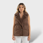 Gilet Matelassé Femme Élégant avec Taille Ajustable