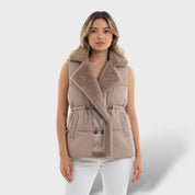 Gilet Matelassé Femme Élégant avec Taille Ajustable