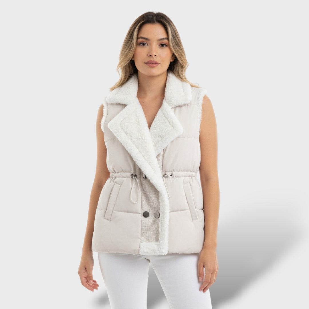 Gilet Matelassé Femme Élégant avec Taille Ajustable