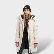 Manteau Matelassé Femme Long avec Capuche Élégant