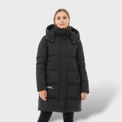 Manteau Matelassé Femme Long avec Capuche Élégant