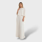 Robe maxi élégante à manches chauve-souris