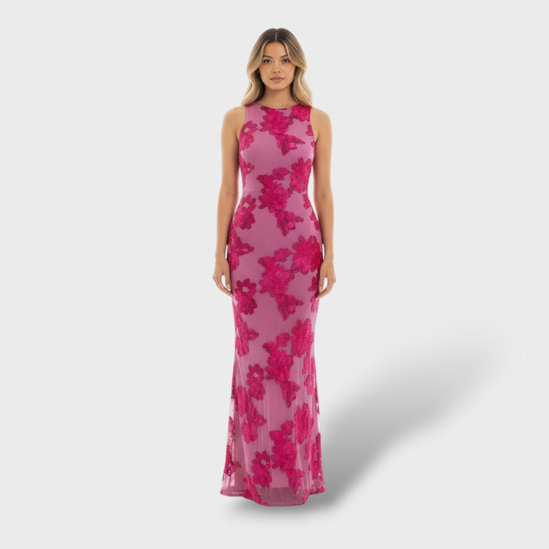Robe maxi brodée florale