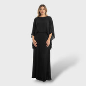 Robe maxi élégante à manches chauve-souris