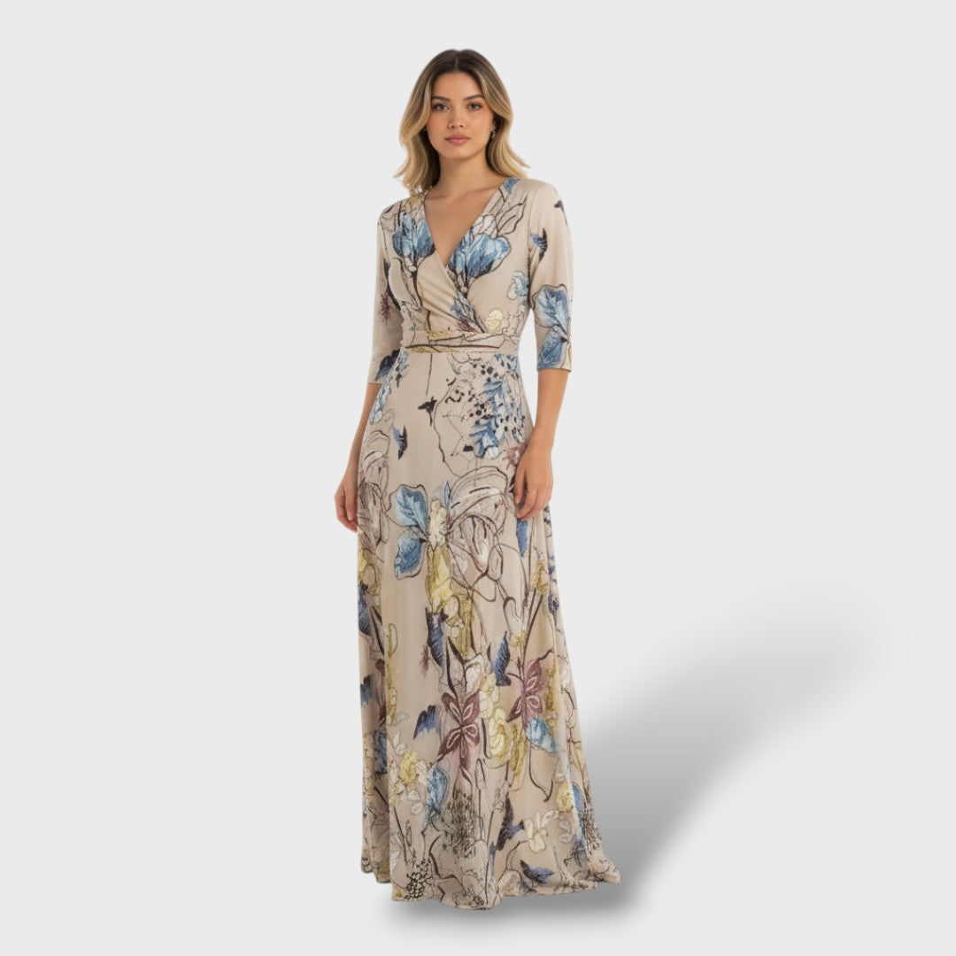 Robe longue élégante florale de luxe