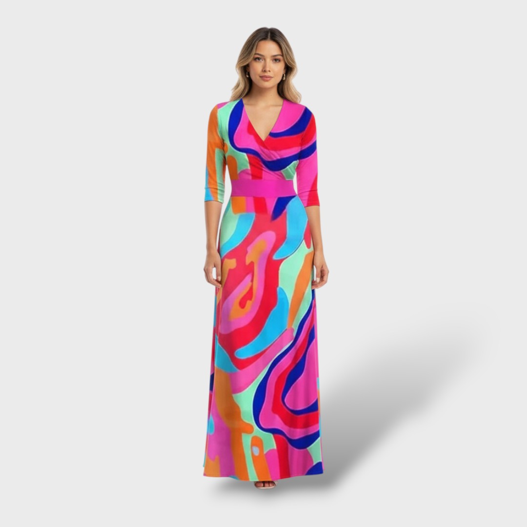 Robe longue élégante florale de luxe