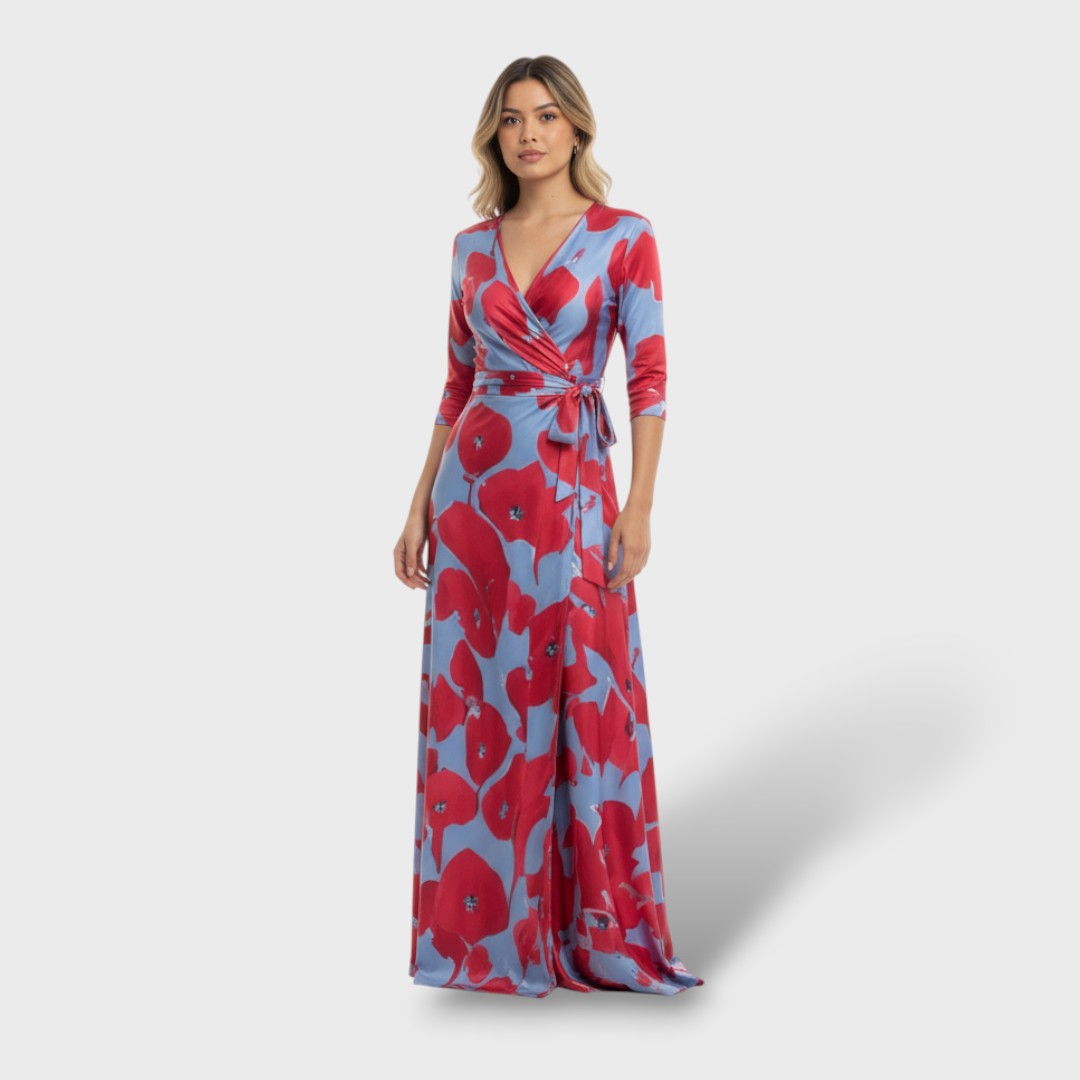 Robe longue élégante florale de luxe