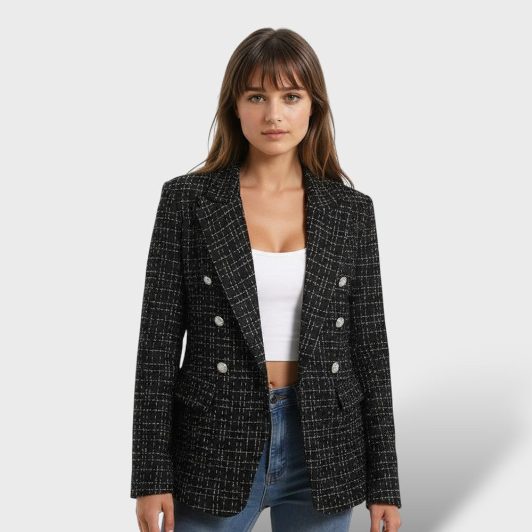 Veste en Tweed Épais Femme Élégante