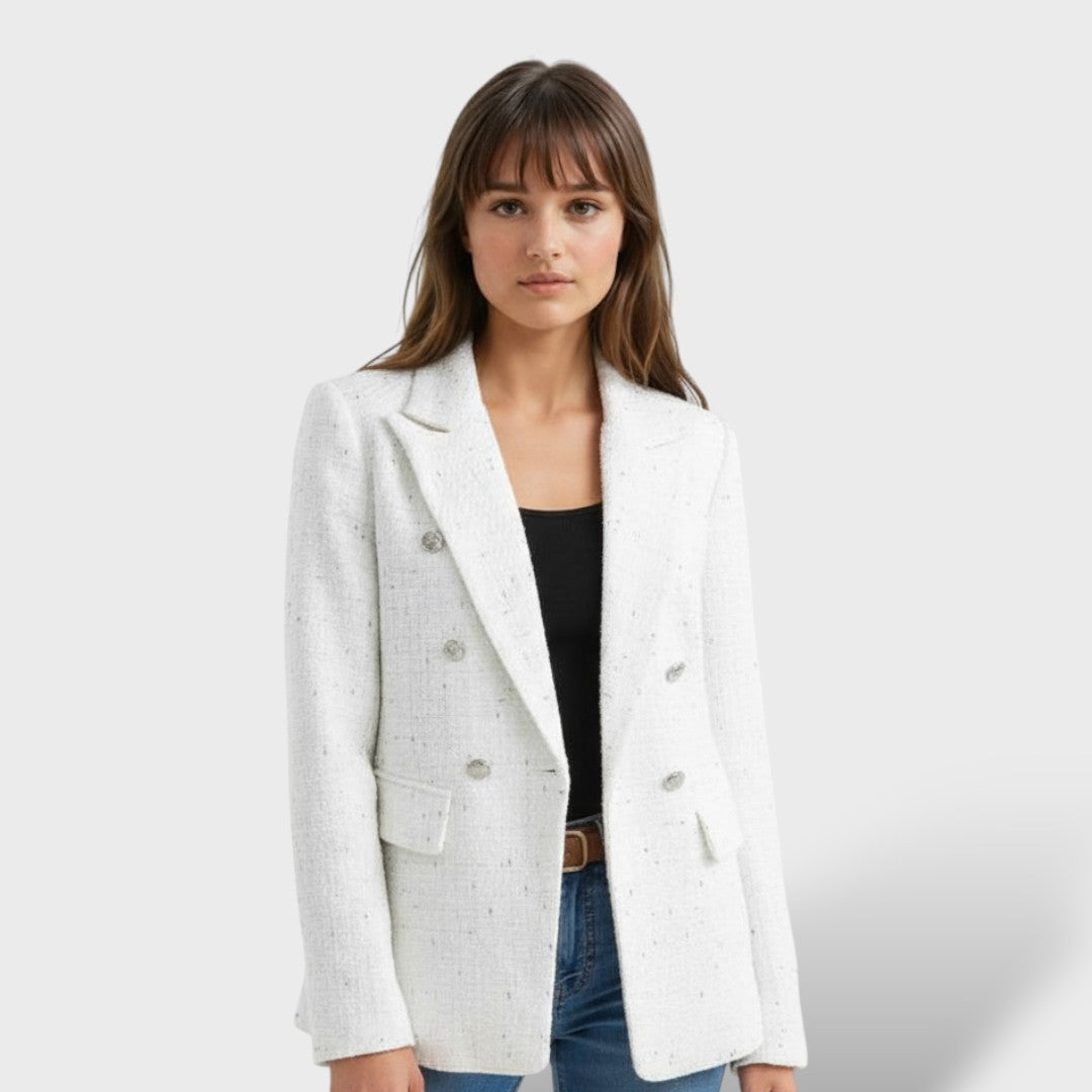 Veste en Tweed Épais Femme Élégante