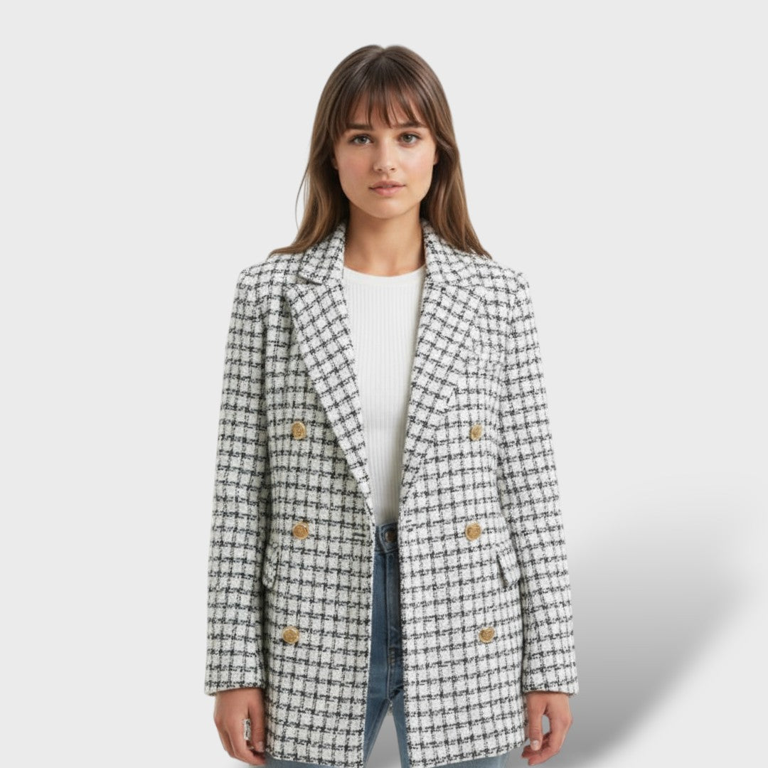 Veste en Tweed Épais Femme Élégante