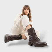 Bottes de Combat avec Zip et Talon Bas