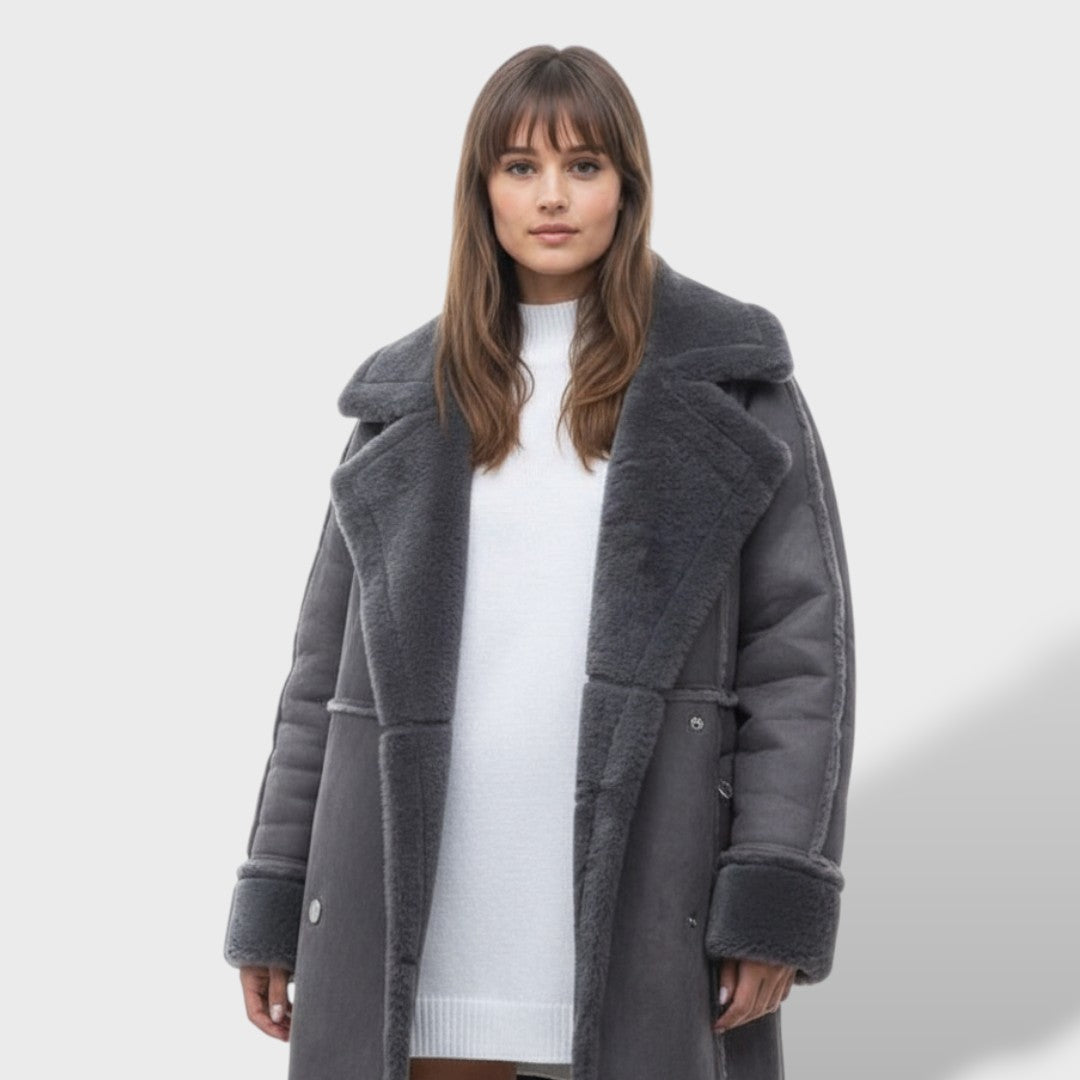 Manteau Polaire Long Femme Ava Élégant et Chaud