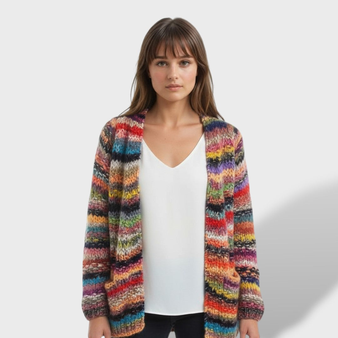 Cardigan Femme Tricoté Coloré Fait Main Lola
