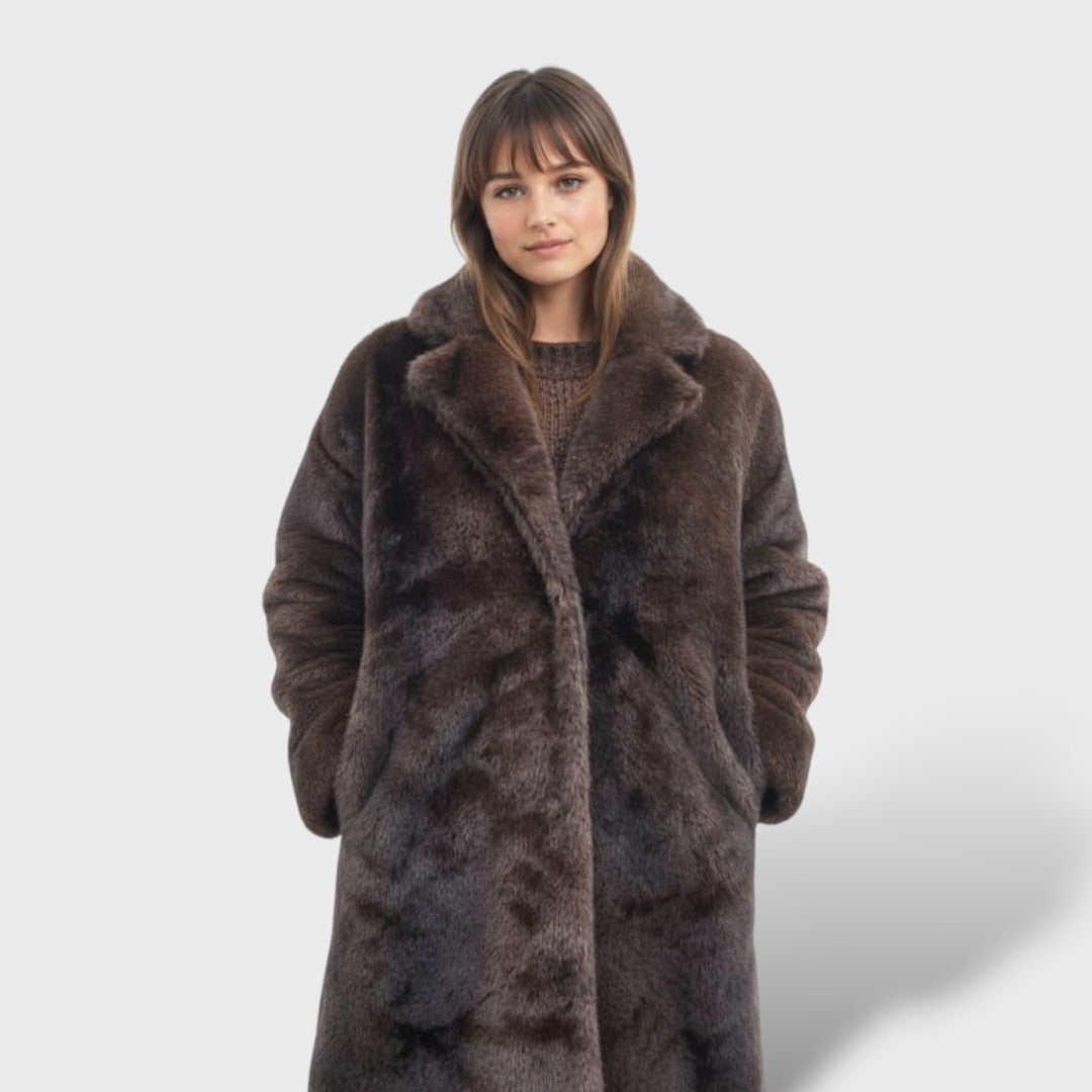 Manteau en fausse fourrure long pour femmes élégant