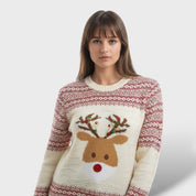 Pull de Noël femme renne chaud