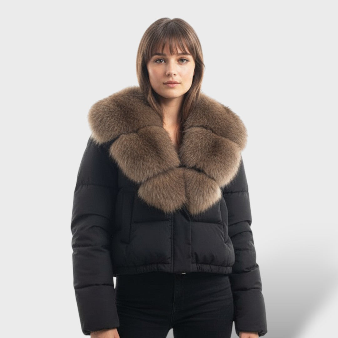 Veste d'Hiver Femme avec Col en Fourrure
